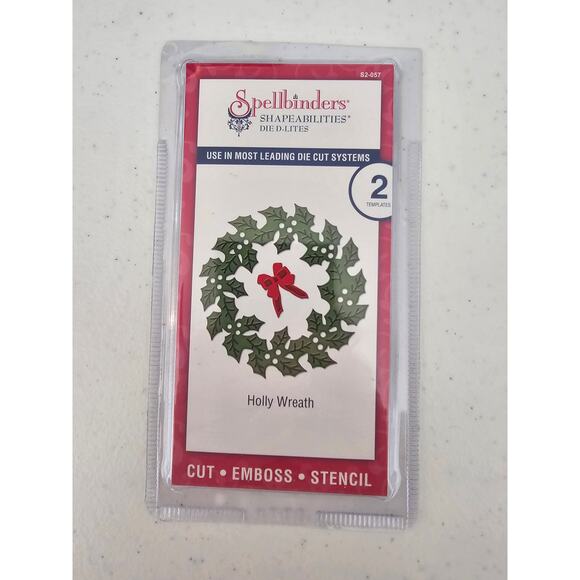 Spellbinders Shapeabilities Die D-Lites Holly Wreath Steel Craft Die Christmas - Picture 1 of 2